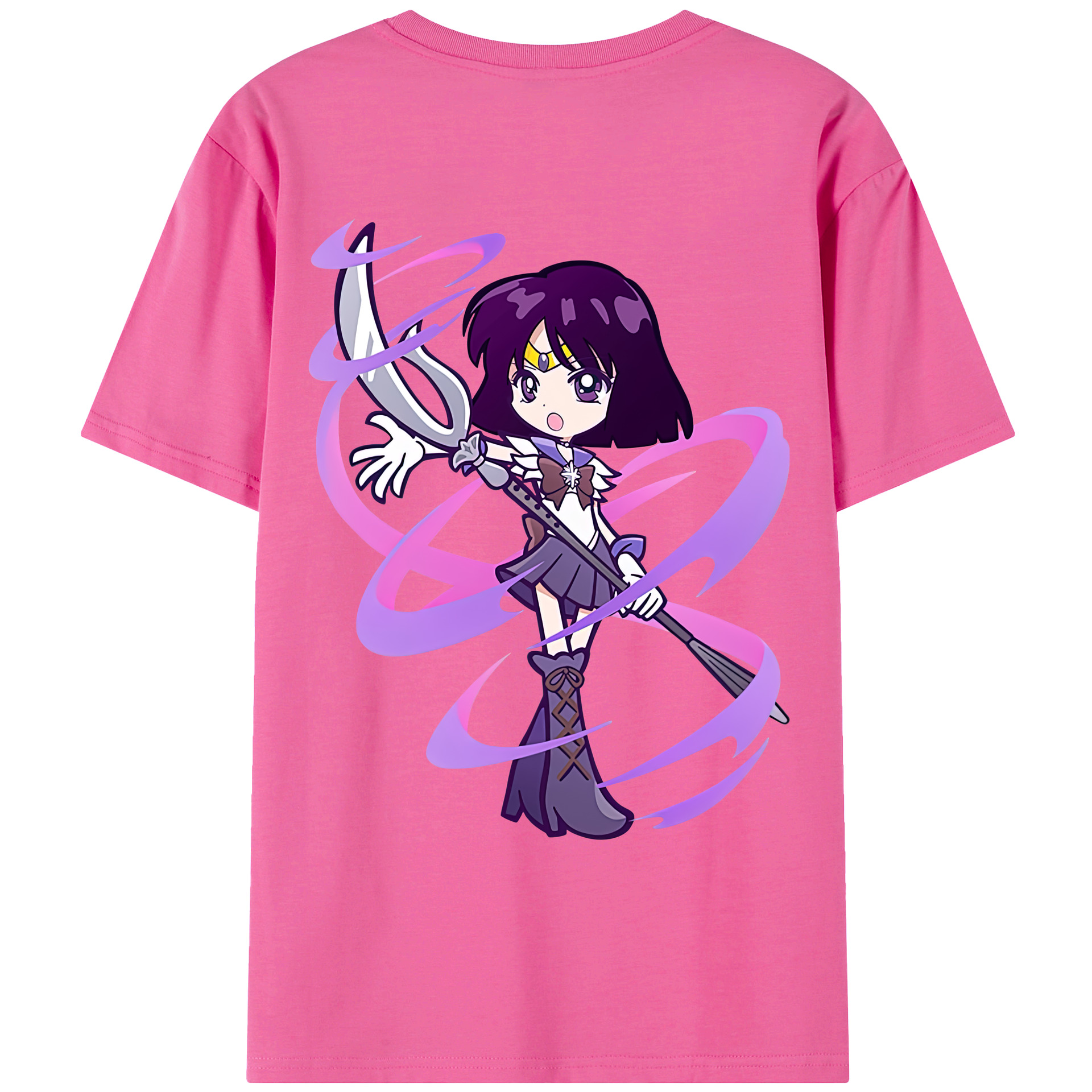 （画像用） 美少女戦士セーラームーン 土萠ほたる Sailor Moon Tomoe Hotaru （セーラーサターン；Sailor Saturn） レディース半袖Tシャツ(バックプリント)